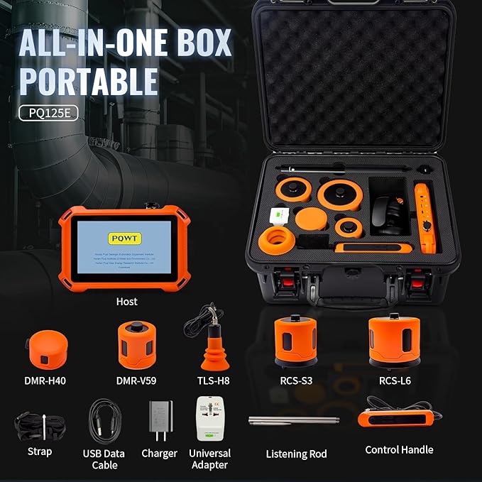 PQWT PQ125E Leak Detector with 5 Sensors, 26.24ft/8M Depth, Pinpoints Leaks to - Image 3