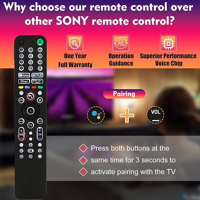 Universal Backlit Remote for Sony TV, Replacement Remote for Bravia XR/XBR/KD - Image 4