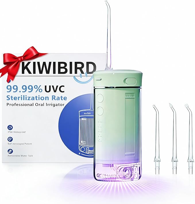 KIWIBIRD Mini Water Flosser for Travel, Ultra-Portable Cordless Oral Irrigator by KIWIBIRDOralCare