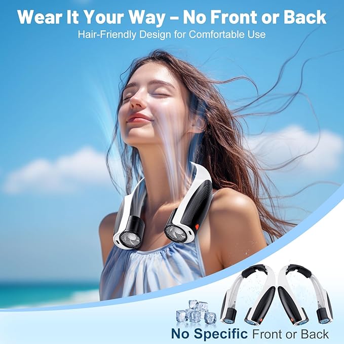 AI Portable Neck Fan with 6 Powerful Speeds, 8000mAh Battery Operated USB-C - Image 5