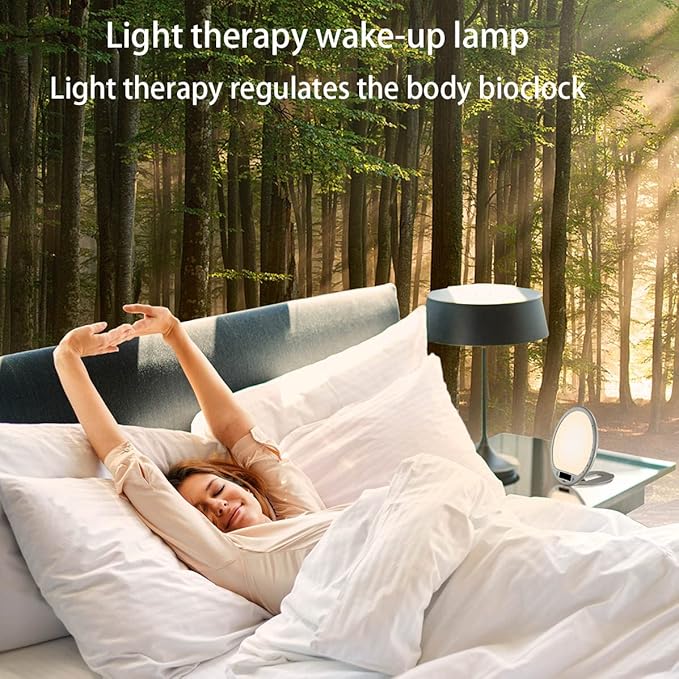 JUXLamp Light Therapy Alarm Clock Wake up Light 10000 lux Sunrise lamp Bright - Image 2