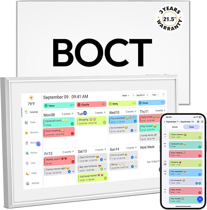 BOCT 21.5'' Digital Calendar Wall by Tobringfamiliescloser