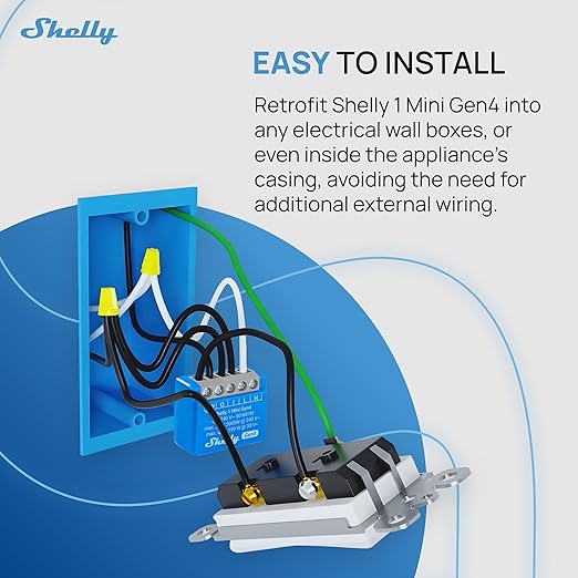 Shelly 1 Mini Gen4 | Wi-Fi, Zigbee & Matter Smart Relay Switch - Image 3