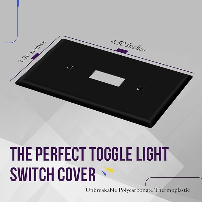 ENERLITES Toggle Light Switch Wall Plate, Gloss Finish, Standard Size 1-Gang - Image 2