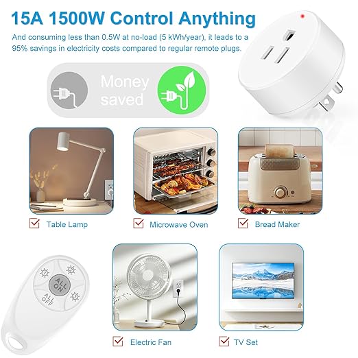Remote Control Outlet, Wireless Light Switch, 500ft Range, No Wiring Needed - Image 7