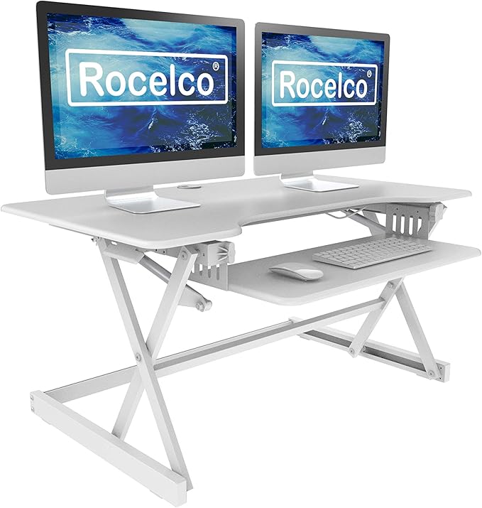 Rocelco 40" Large Height Adjustable Standing Desk Converter by Rocelco