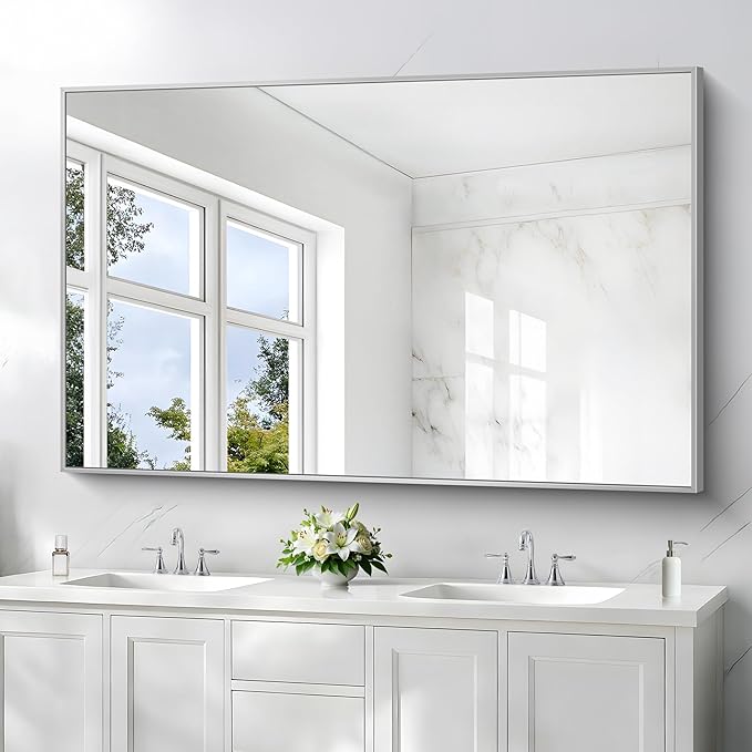 36x55inch Bathroom Mirror, Large Rectangular Wall Mirrors by Welcometocofeny