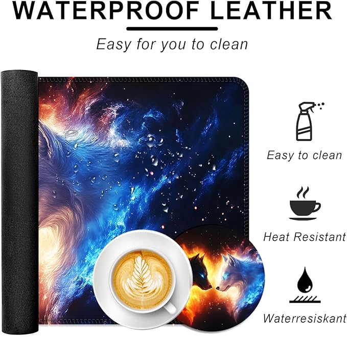 BFUKVOU Large Keyboard Mouse Pad Set, Extended Mouse Pad+Keyboard Wrist Rest - Image 2