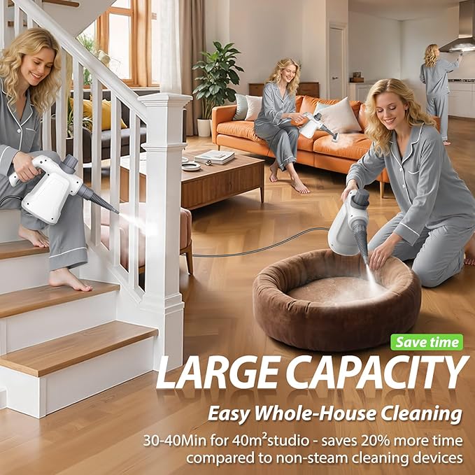 LaoTzi Steam Cleaner Handheld, 1300W High Pressure Natural Steamer - Image 7