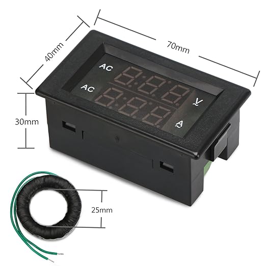 DROK Volt Amp Meter, AC 500V 200A Digital Voltmeter Ammeter Panel, 0.39 Inches - Image 5