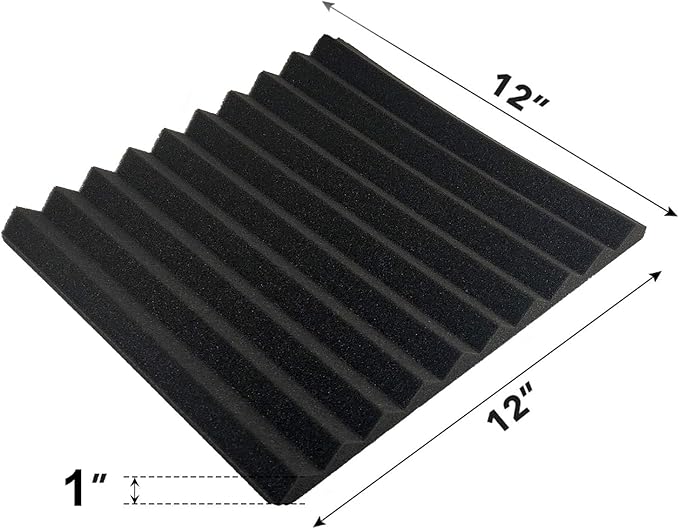 JBER Sound Proof Foam Panels Studio Acoustic Foam Panels, 48 Pack 1" X 12" X - Image 2