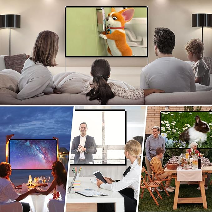 Projector Screen and Stand 100 Inch Portable Outdoor Projection Screen 16:9 4K - Image 3