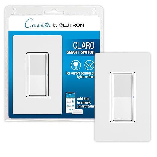 Lutron Claro Smart Light Switch w/ Wall Plate by Lutron