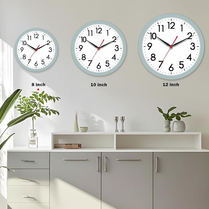 AKCISOT Wall Clock, Modern Small Wall Clocks Battery Operated 8 Inch, Silent - Image 4
