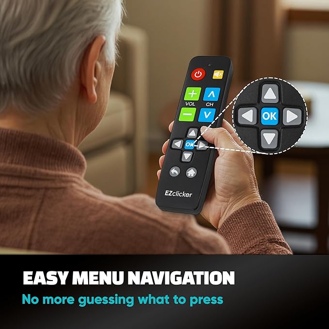 EZclicker Big Button Universal TV Remote Simple Easy to Use, Works - Image 7