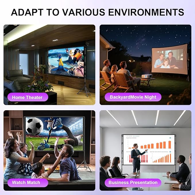 VntB 100 inch Projector sreen and Stand, Outdoor Indoor Projector Screen16:9 - Image 8