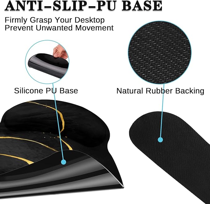 Britimes Black Gold Marble Keyboard Mouse Pad Set 4in1 Large Mousepad+Keyboard - Image 8