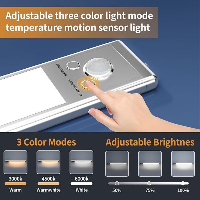 Under Cabinet Lights, 88 LED Operated Motion Sensor Light Indoor, 2200mAh USB - Image 3