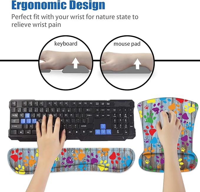 Ergonomic Mouse Pad Wrist Support and Keyboard Wrist Rest Set - Image 7