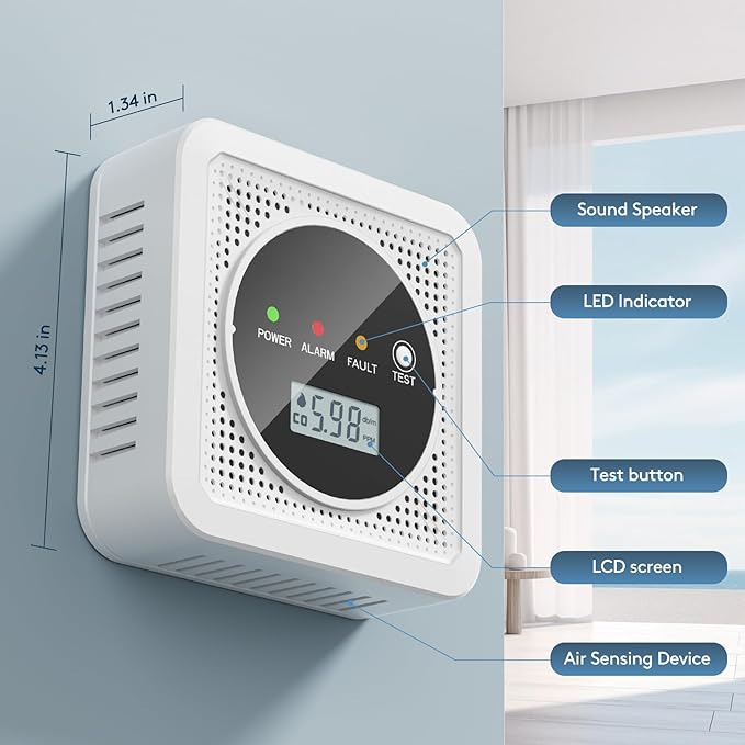 2 in 1, Carbon Monoxide Detectors, Smoke Detector, Smoke Combination CO Alarm - Image 5