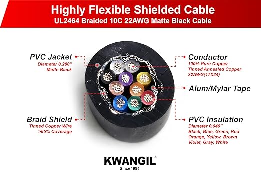 KWANGIL 12C 24AWG AMSB Shielded Cable Wire - Image 2