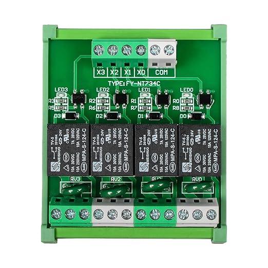GUETNEU Relay Board, Relay Module 4 Channel 1 SPDT DIN Rail Mount 24V DC/AC - Image 5