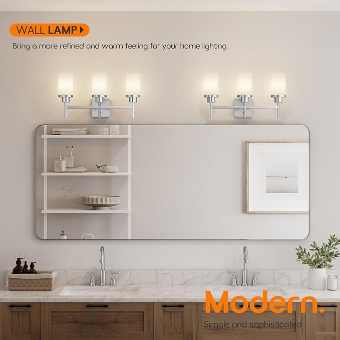 AONEON Bathrom Light Fixtures Brushed Nickel 3-Light - Image 2
