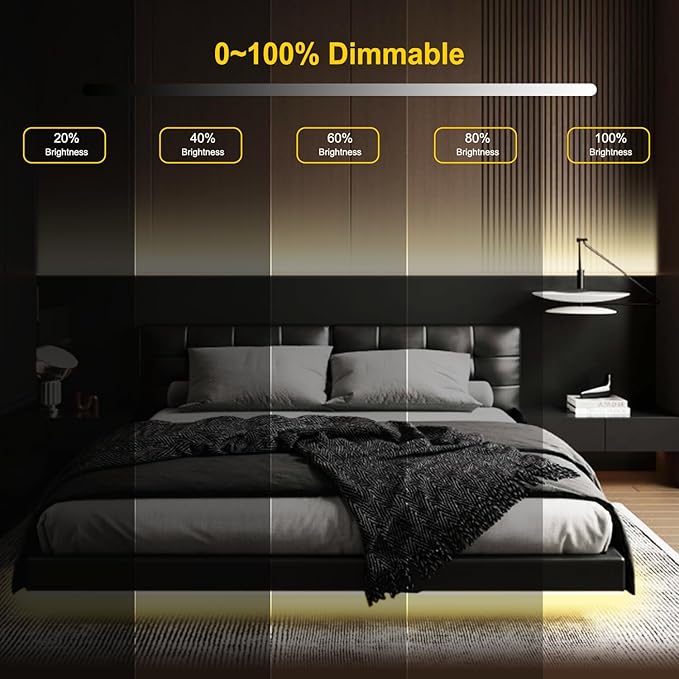 Pandery COB LED Strip Light, CCT Dimmable Strips Light, 2700K-6500K, 8mm Wide - Image 6