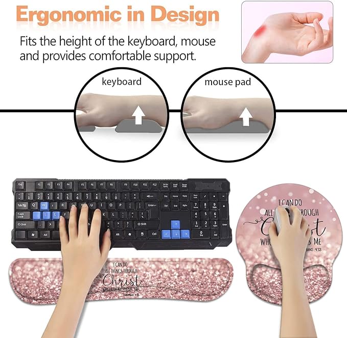 Keyboard Wrist Rest + Mouse Pad Wrist Support Set - Image 3