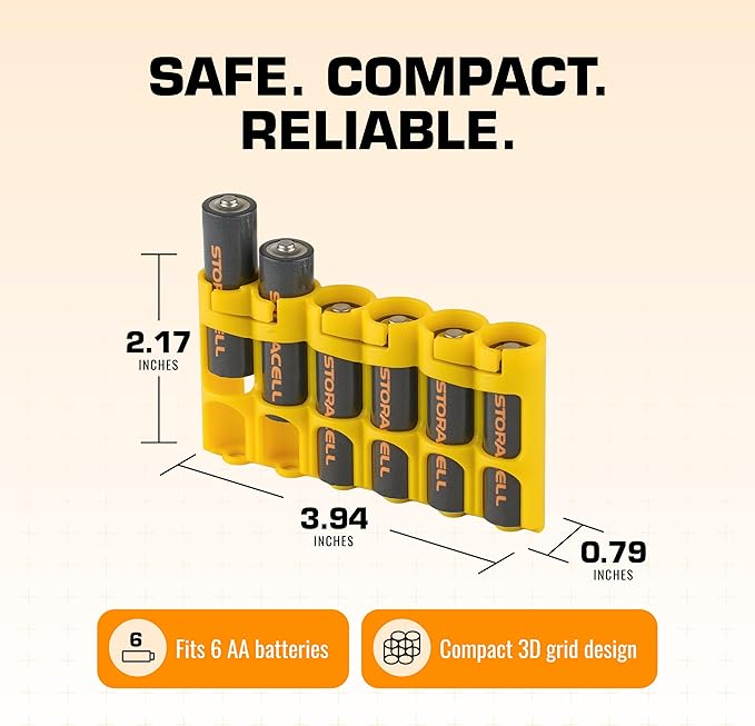 Storacell Slimline AA-6 Battery Storage Caddy and Dispenser, Holds 6 AA - Image 7
