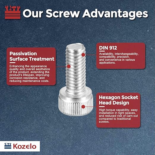 Kozelo 50pcs Socket Head Cap Screws - Image 3