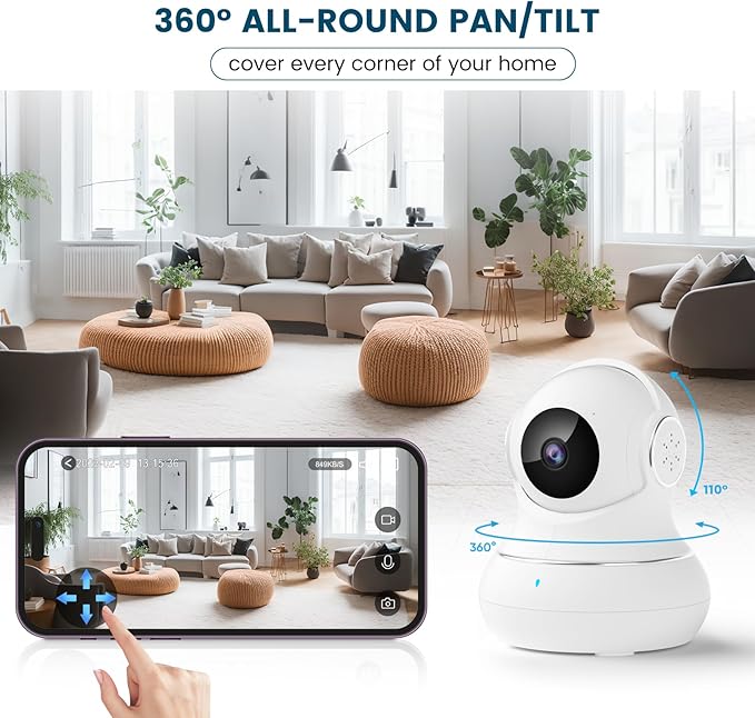 litokam Security Camera Indoor 2K, 360 Pan/Tilt Cameras - Image 2