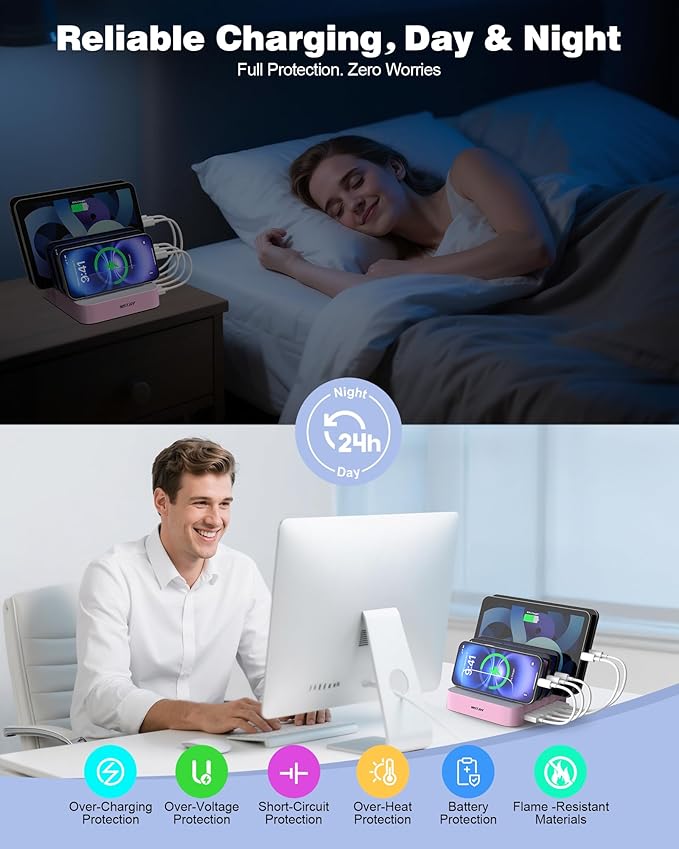 MSTJRY Charging Station for Multiple Devices : 5 Port Multi USB-A Charger - Image 5