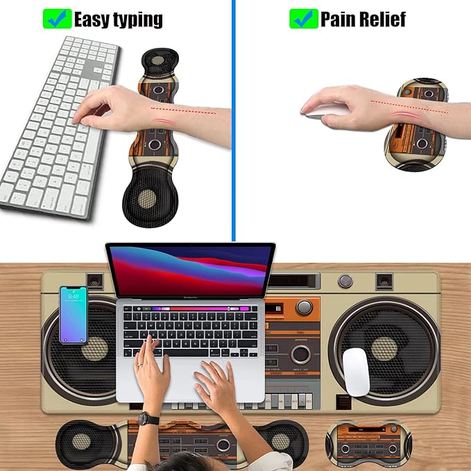 4 in 1 Ergonomic Keyboard Wrist Rest & Mouse Pad Wrist Rest Set, Large XXL - Image 6