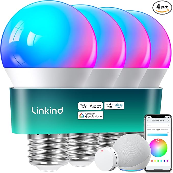 Linkind Smart Light Bulbs with Remote Control, Smart Bulb That Work with Alexa by Linkind