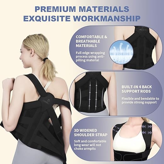 Posture Corrector for Women and Men Upgraded Back Brace, Adjustable Back - Image 4
