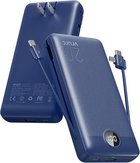 VRURC Portable Charger 20000mAh, Fast Charging Power Bank USB C, 4 Output 2 by Home