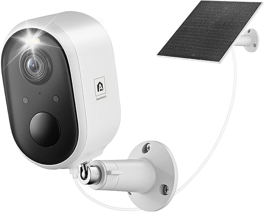 Solar Security Camera Outdoor Wireless, 2K Color Night Vision, Battery Powered by Aurumbach