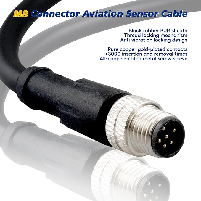 Lonlonty M8 6 Pin Male Socket Panel Aviation Wire, 8mm Industrial Circular - Image 5