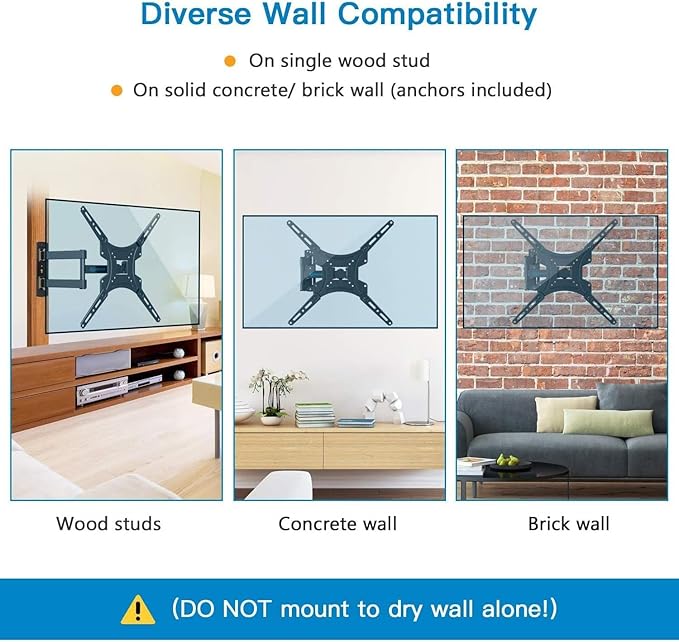 Full Motion TV Wall Mount Bracket Articulating Arms Swivels Tilts Extension - Image 5