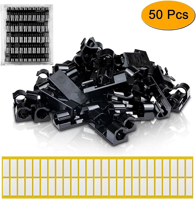 SOULWIT 50 Pcs Self Adhesive Cable Management Clips, Cable Organizers Sticky - Image 2