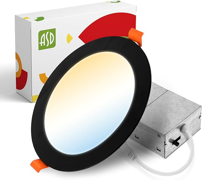 ASD 1 Pack LED Recessed Lighting 6 Inch 15W, 5 CCT 2700K-5000K CRI90+, IC Rated by ASDLightingCorporation