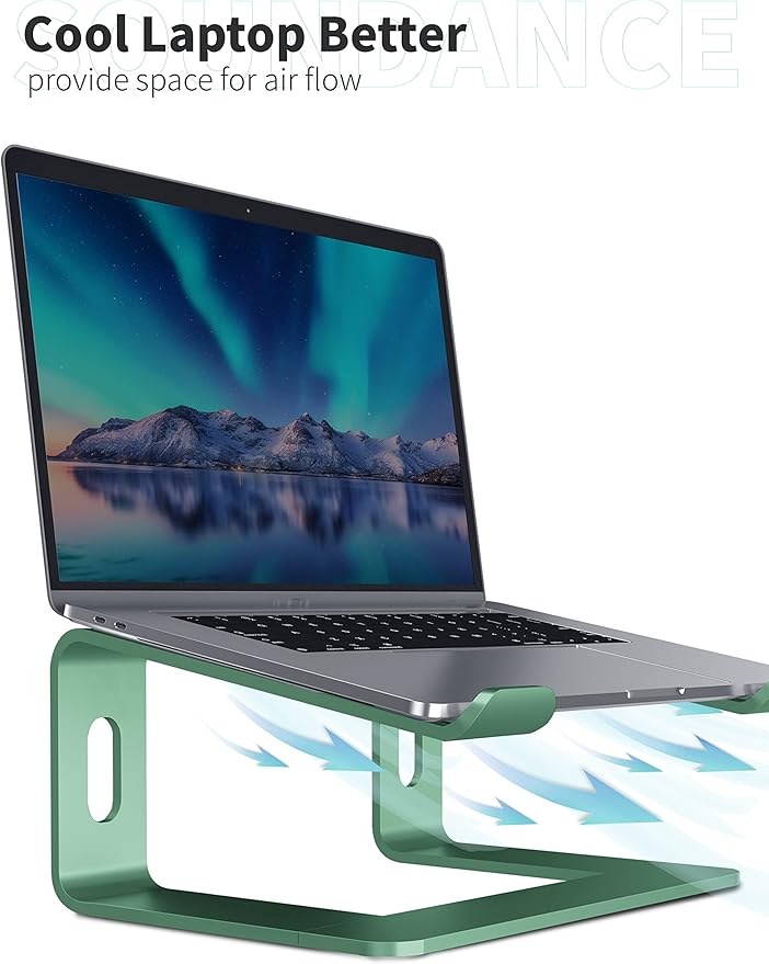 SOUNDANCE Laptop Stand, Aluminum Computer Riser, Ergonomic Laptops Elevator - Image 4