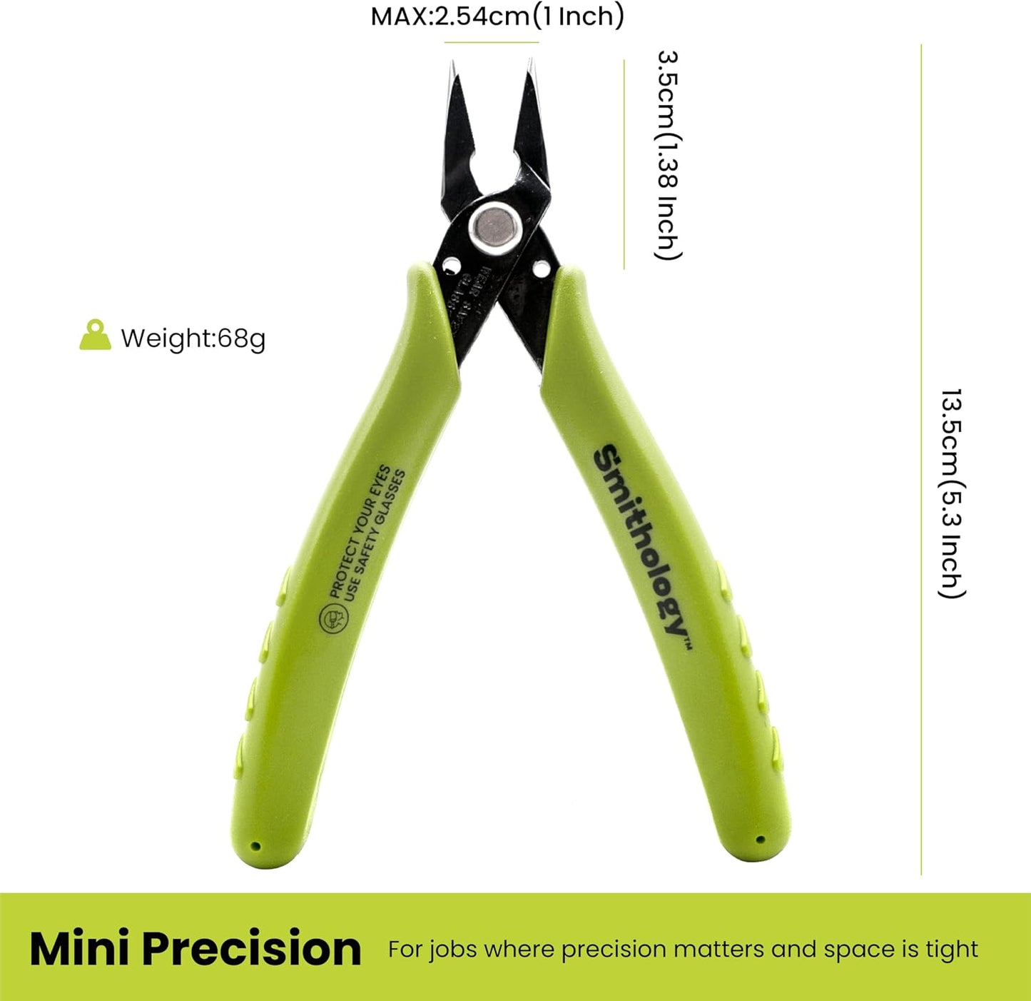 Smithology Mini Needle Nose Pliers 3-Pack, 5.3" Long Nose, Serrated Jaws | Hidden Spring, Non-Slip Grip, Precision Tips — Electronics Repair, Jewelry, 3D Printing, Model Building, Beading, DIY Crafts