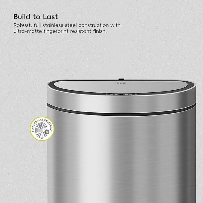 EKO Mirage Semi-Round Motion Sensor Trash Can, 47 Liter / 12.4 Gallon Automatic - Image 6