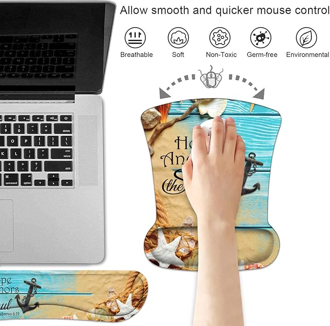 Keyboard Wrist Rest and Mouse Pad Wrist Support Set - Image 2