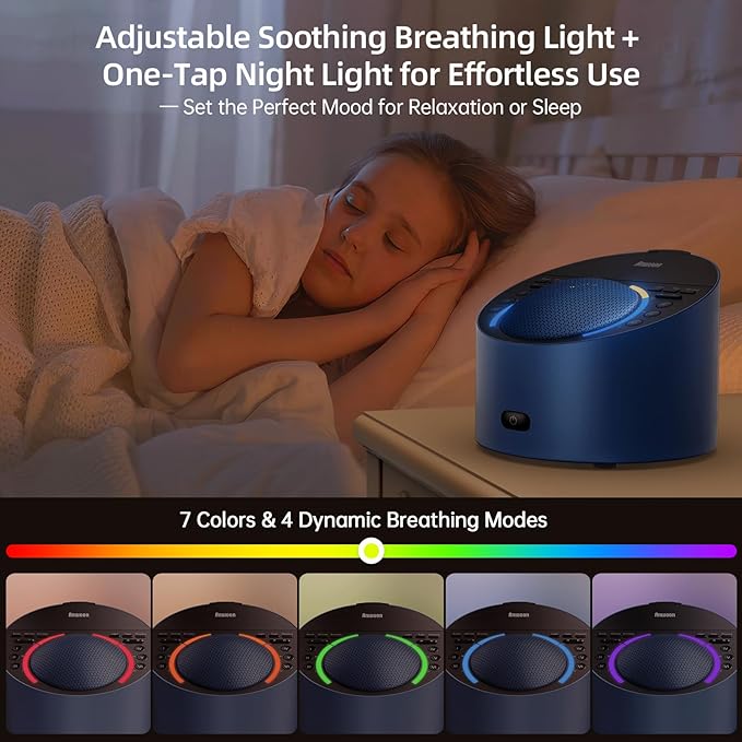ANWOON Sound Machine & Night Light, Premium Metal Shell - Image 5