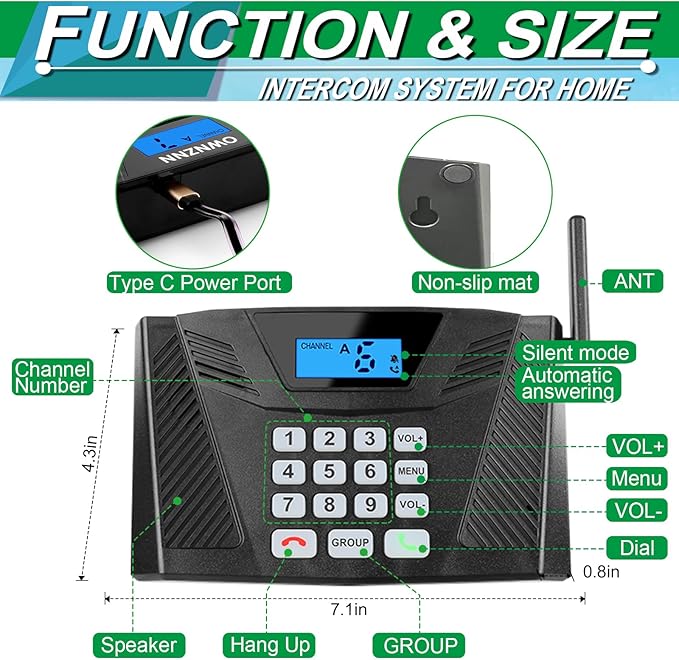Intercoms Wireless for Home Upgrade, Hands-Free Intercom - Image 7