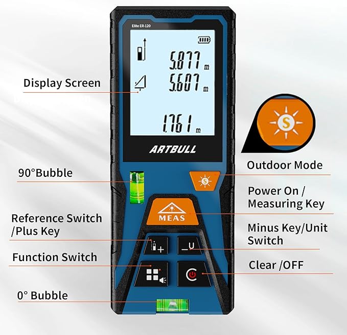 Laser Distance Meter 393ft – Digital Laser Measuring Tool - Image 5