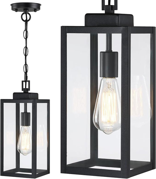 15'' Outdoor Pendant Light, Modern Outside Chandelier Outdoor Hanging Lantern by MYHXQ
